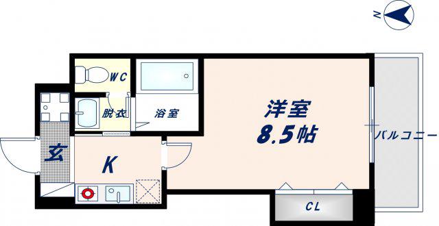 Mプラザ今里(1K/3階)の間取り写真