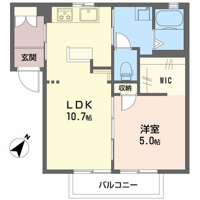 プランドールソシア B(1LDK/1階)の間取り写真