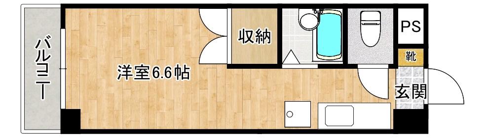 ライオンズコート21(ワンルーム/5階)の間取り写真