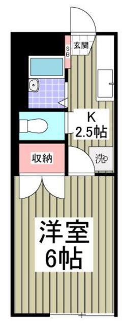 サンステージA(1K/1階)の間取り写真