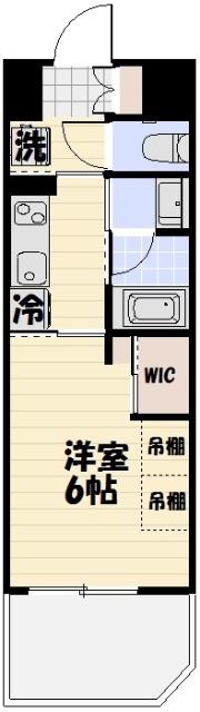 ロイヤルタワーパーク赤間(1K/10階)の間取り写真