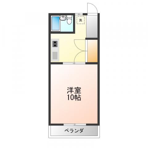 せのコーポ(1K/2階)の間取り写真