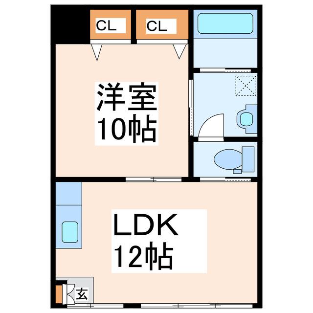 ザ・クレイン(1LDK/1階)の間取り写真