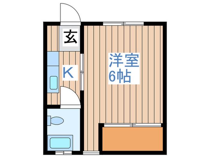 佐々喜荘(1K/1階)の間取り写真