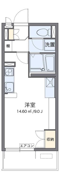 ミランダクレール 西八王子(1K/1階)の間取り写真