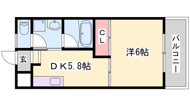 コーポふくい(1DK/5階)の間取り写真