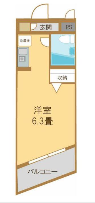 クレイン阿部(ワンルーム/3階)の間取り写真