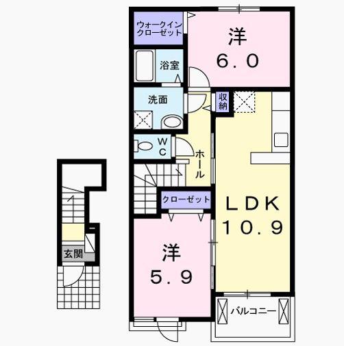 グレイスレジデンスIV(2LDK/2階)の間取り写真
