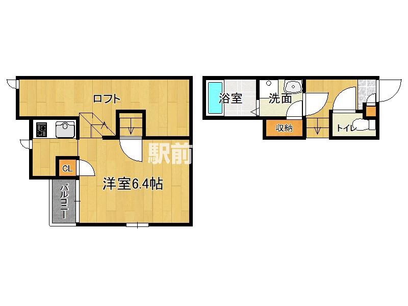CB次郎丸シエロ(1K/1階)の間取り写真