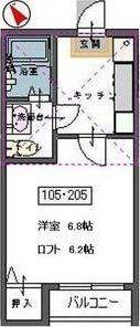 希望が丘荘(1K/1階)の間取り写真