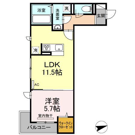 ソフィアガーデン(1LDK/2階)の間取り写真