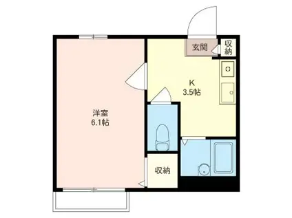 グラン・プラス(1K/1階)の間取り写真