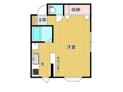 ハイドリーム(1K/2階)の間取り写真