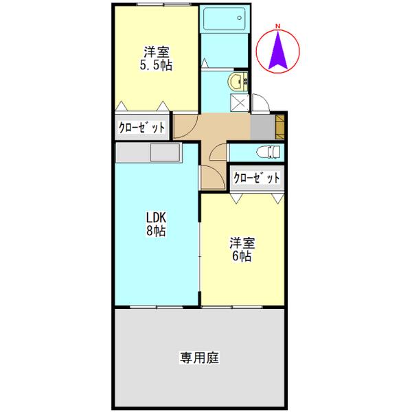 セジュールNA(2DK/1階)の間取り写真