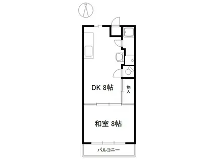 サンコーポラス(1DK/4階)の間取り写真
