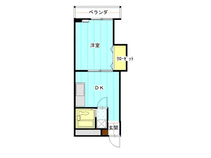 ロイヤルイン・あかぼり(1DK/4階)の間取り写真