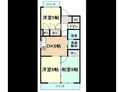 ほら貝ビレッジ(3DK/1階)の間取り写真