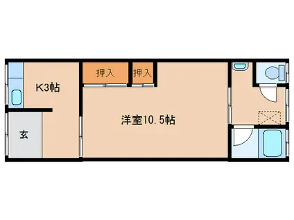 常盤荘(1K/1階)の間取り写真