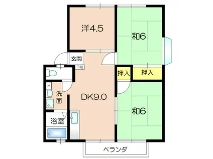 コーポ清流(3DK/2階)の間取り写真