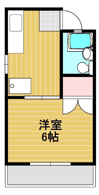 ルクソール(1DK/3階)の間取り写真