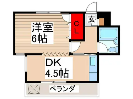 ハイツ吉岡(1DK/3階)の間取り写真