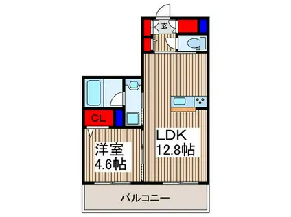 ベルウッドレジデンス(1LDK/1階)の間取り写真