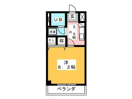 シャトー横山壱番館(1K/3階)の間取り写真