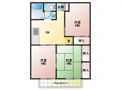 セジュール神長(3DK/1階)の間取り写真