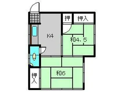 星野アパート(2K/2階)の間取り写真