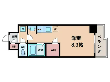 ララプレイス四天王寺夕陽丘(ワンルーム/12階)の間取り写真