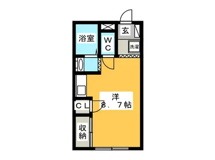 メゾン・モントルー(ワンルーム/1階)の間取り写真