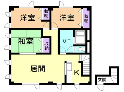 辻ビル(3LDK/2階)の間取り写真