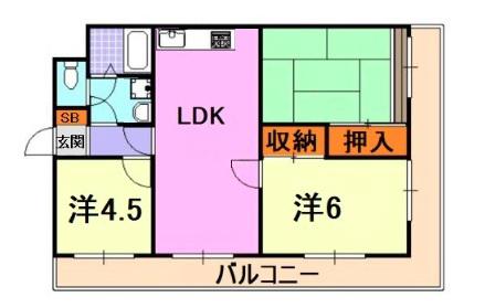 パレルミエール岡本(3LDK/3階)の間取り写真
