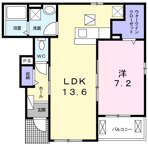 カーサ セレノ(1LDK/1階)の間取り写真