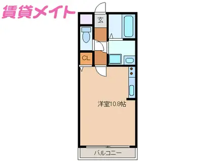 クララハウス(1K/2階)の間取り写真