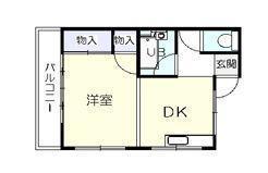 入船マンション(1DK/4階)の間取り写真
