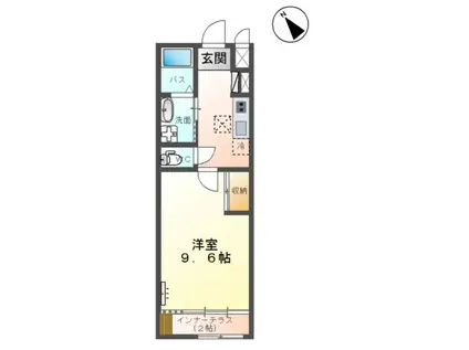 土浦市真鍋 (1K/1階)の間取り写真