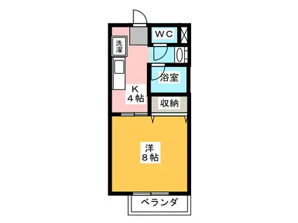 SURPLUSタカハシ A(1K/1階)の間取り写真