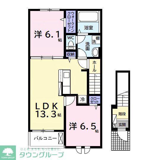エクセレント アークI(2LDK/2階)の間取り写真