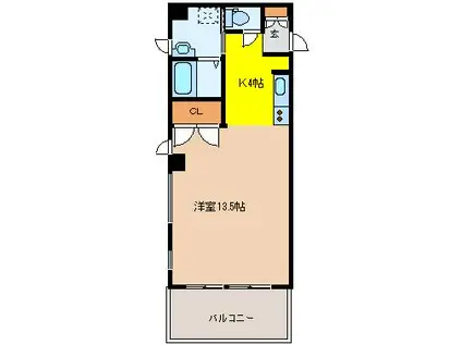 パタラシティー(1K/6階)の間取り写真