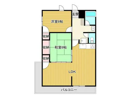 ルグラン曳馬(2LDK/3階)の間取り写真