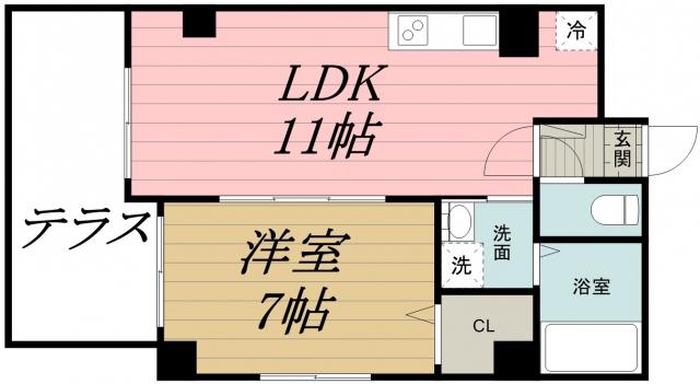 LESFEUILLE(1LDK/1階)の間取り写真