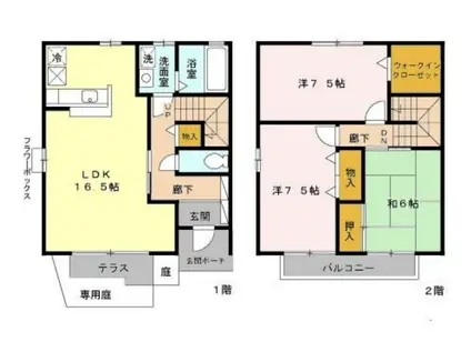 パークハイム壱番館(3LDK/1階)の間取り写真