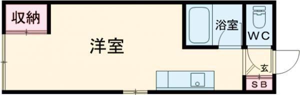 SILK(ワンルーム/1階)の間取り写真