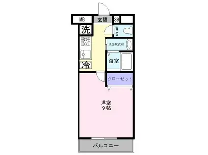 FELIZ高石(1K/1階)の間取り写真