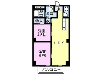 イーストウェイサイド・ナイトウ(2LDK/2階)の間取り写真