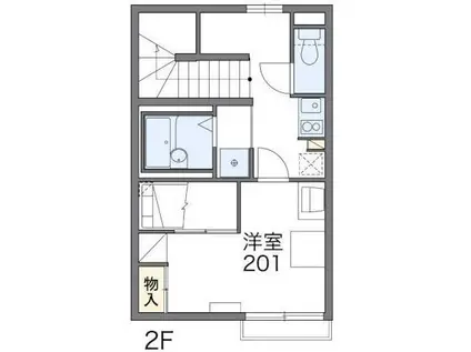 レオパレスアイビーコート8II(1K/2階)の間取り写真