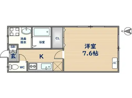 瓢箪山大発マンション(1K/3階)の間取り写真