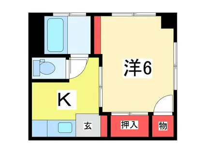 コーポラスゆたか(1K/3階)の間取り写真