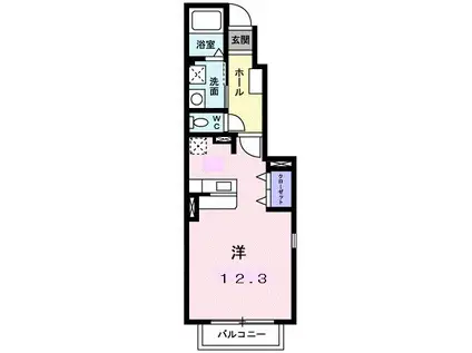 サンメゾン A(ワンルーム/1階)の間取り写真